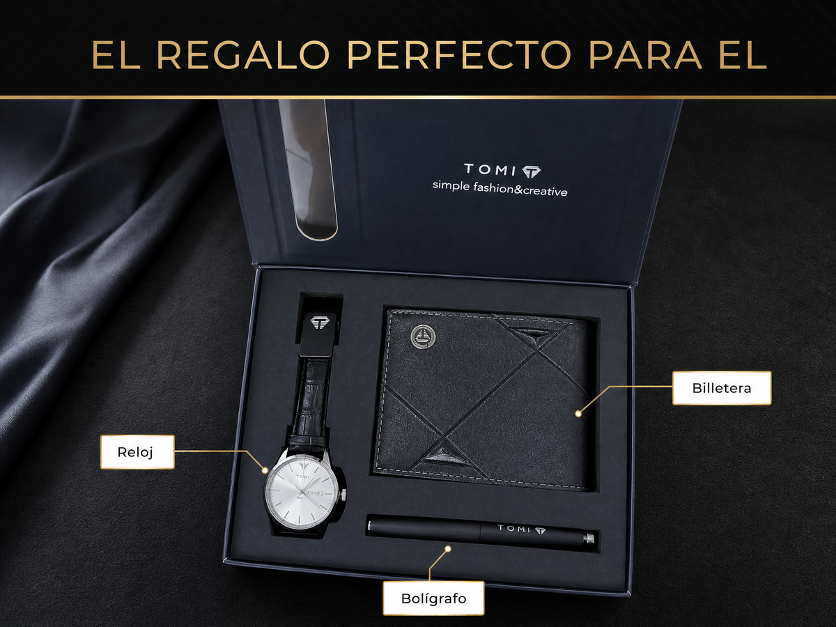 APROVECHA EL REGALO DE PAPÁ 🎁 Reloj + Billetera + Bolígrafo